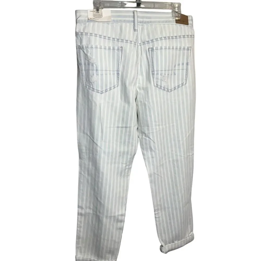 American Eagle Blue White Striped Tomgirl Indigo Railroad Size 8